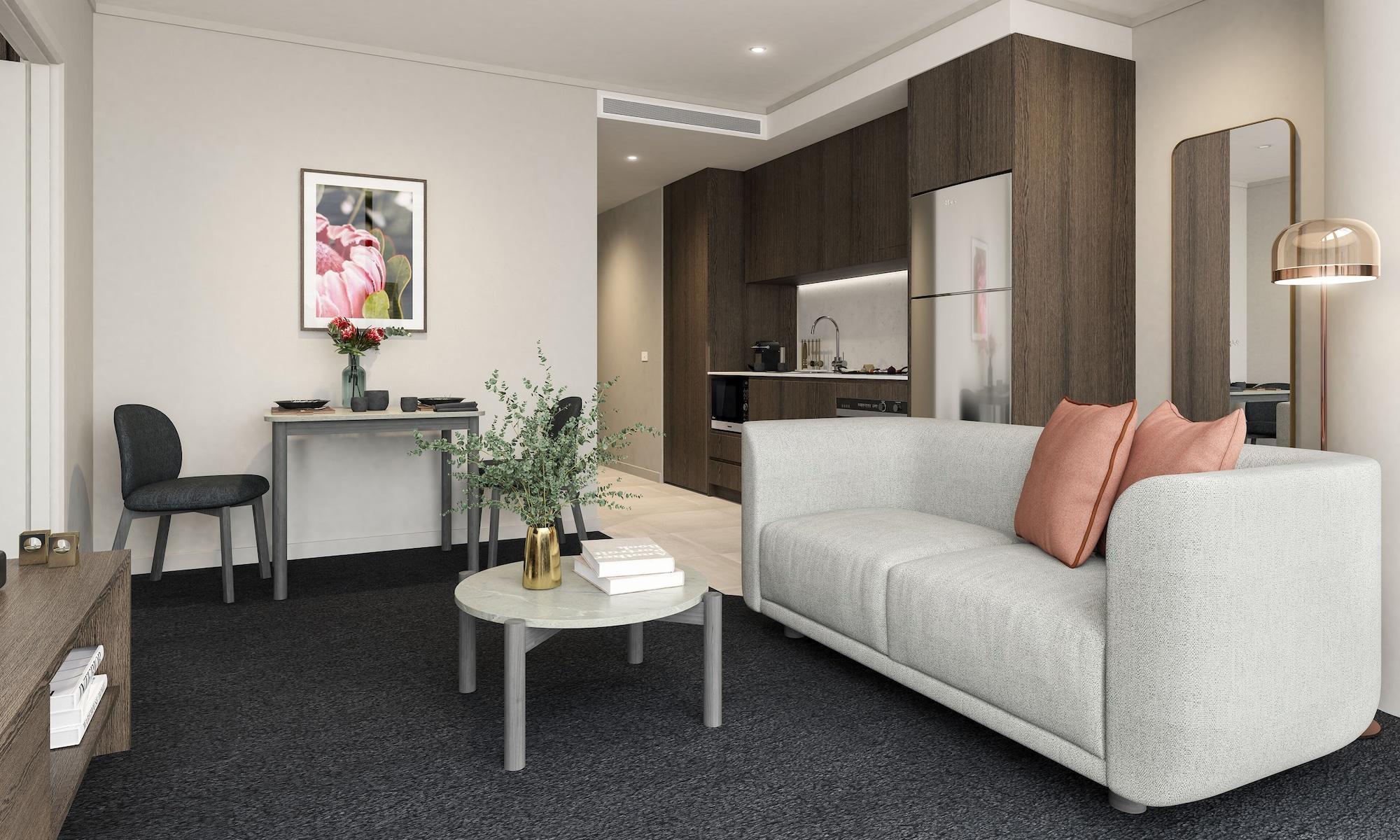 Aparthotel Oakwood Premier Ville de Melbourne Extérieur photo The interior of a typical apartment at the new residential college